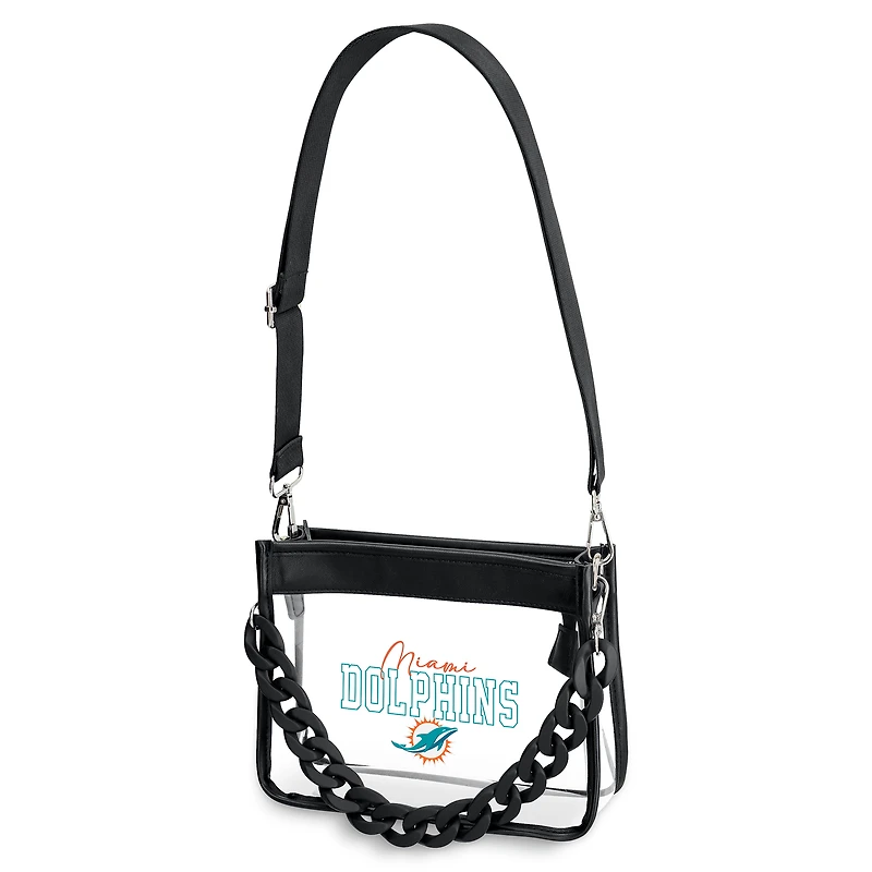 Sac bandoulière mini à chaîne en plastique WEAR by Erin Andrews Miami Dolphins