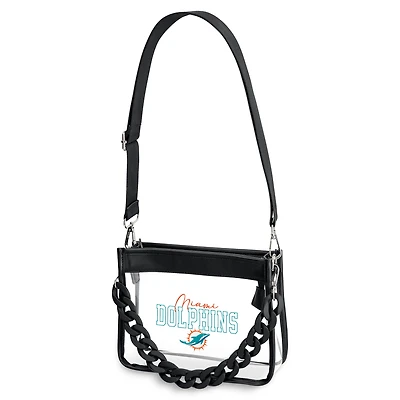 Sac bandoulière mini à chaîne en plastique WEAR by Erin Andrews Miami Dolphins