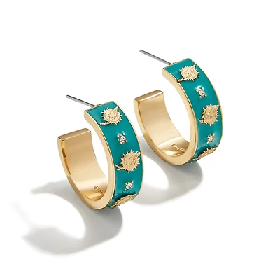 Boucles d'oreilles créoles en émail WEAR By Erin Andrews x BaubleBar Miami Dolphins