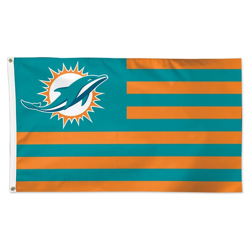 Drapeau WinCraft Miami Dolphins 3' x 5' Americana Stars & Stripes Deluxe
