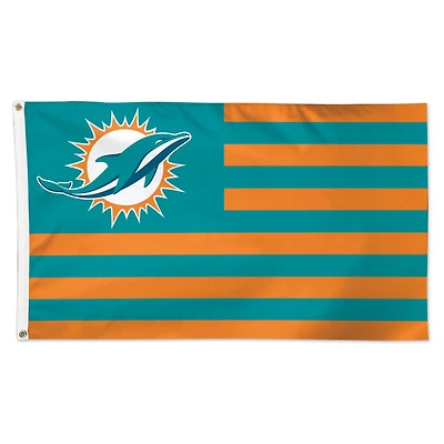 Drapeau WinCraft Miami Dolphins 3' x 5' Americana Stars & Stripes Deluxe