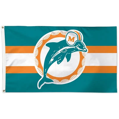 WinCraft Miami Dolphins 3' x 5' Drapeau unilatéral avec logo historique