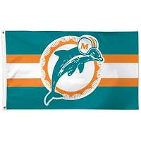 WinCraft Miami Dolphins 3' x 5' Drapeau unilatéral avec logo historique