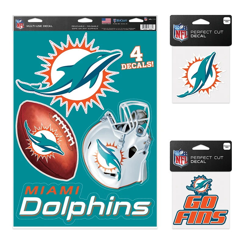 Pack de décalcomanies WinCraft Miami Dolphins