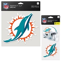 Lot de deux autocollants WinCraft Miami Dolphins Perfect Cut