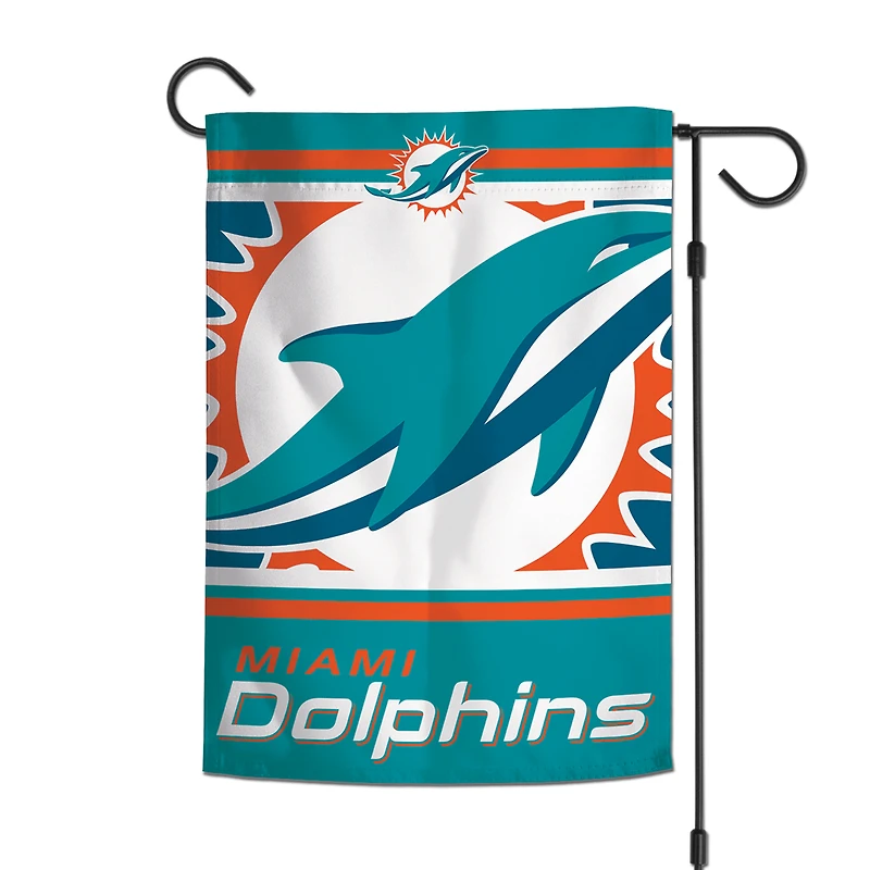 Drapeau de jardin à 2 côtés de l'équipe des dauphins de Miami de WinCraft 12'' x 18''