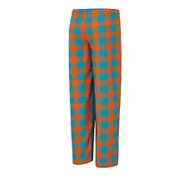 Ensemble pyjama en flanelle pour femme Concepts Sport Aqua/Orange Miami Dolphins Avondale avec t-shirt et pantalon