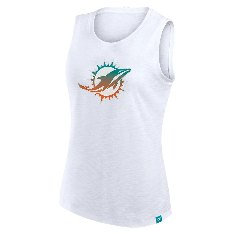 Women's Fanatics White Miami Dolphins Slub Tank Top