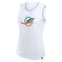 Women's Fanatics  White Miami Dolphins Slub Tank Top