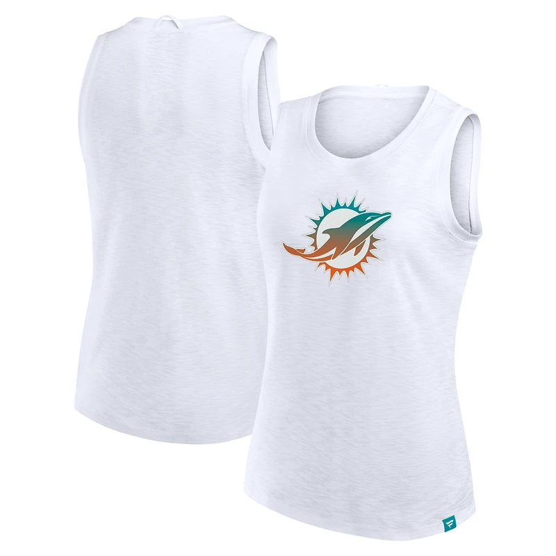 Women's Fanatics White Miami Dolphins Slub Tank Top