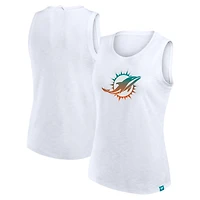 Women's Fanatics  White Miami Dolphins Slub Tank Top