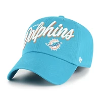 Women's '47  Aqua Miami Dolphins Ariana Clean Up Adjustable Hat