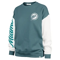 Sweat-shirt à enfiler Rise Andie pour femme '47 Aqua Miami Dolphins Double Header