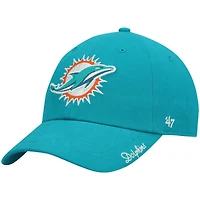 Casquette ajustable pour femme '47 Aqua Miami Dolphins Miata Clean Up