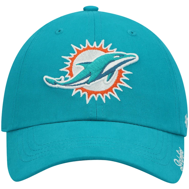 Casquette réglable pour femme '47 Aqua Miami Dolphins Miata Clean Up Primary