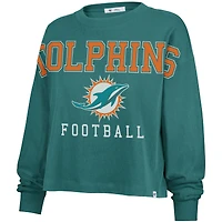 Women's '47 Aqua Miami Dolphins Outreach City Oversized Long Sleeve T-Shirt