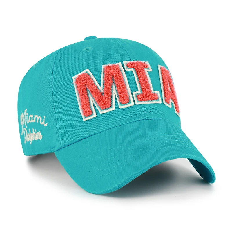 Women's '47  Aqua Miami Dolphins Zoey Clean Up Adjustable Hat