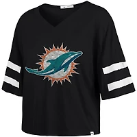T-shirt court à col en V « 47 » pour femme, noir, Miami Dolphins, Premier Scout