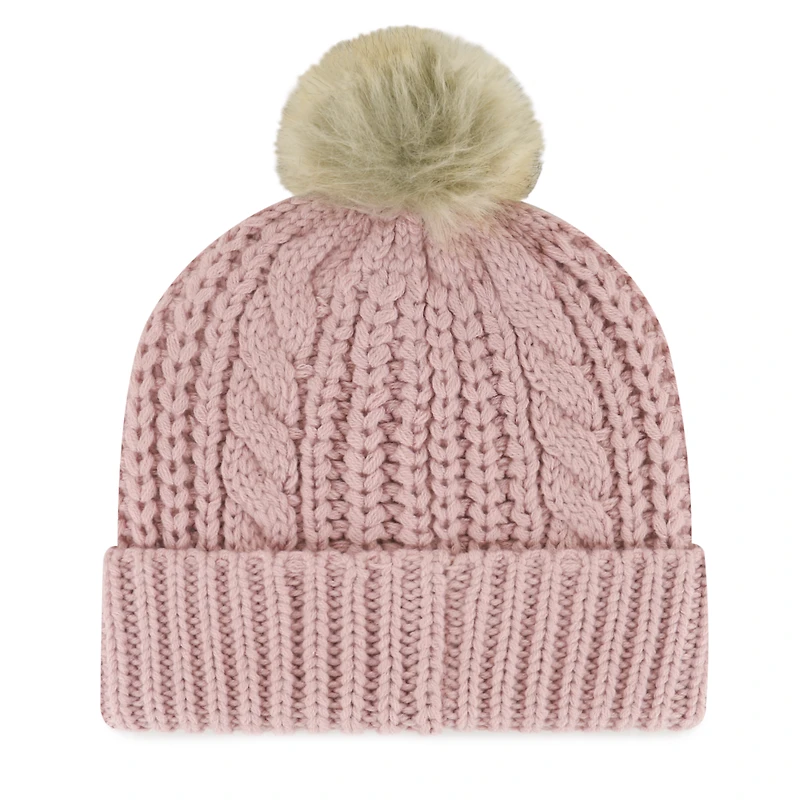 Bonnet tricoté à revers et pompon Dusty Rose Miami Dolphins Meeko pour femme '47