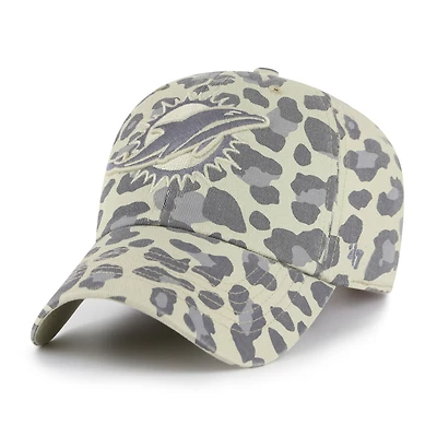Casquette ajustable Bagheera Clean Up grise pour femme, modèle 1947, des Dolphins de Miami