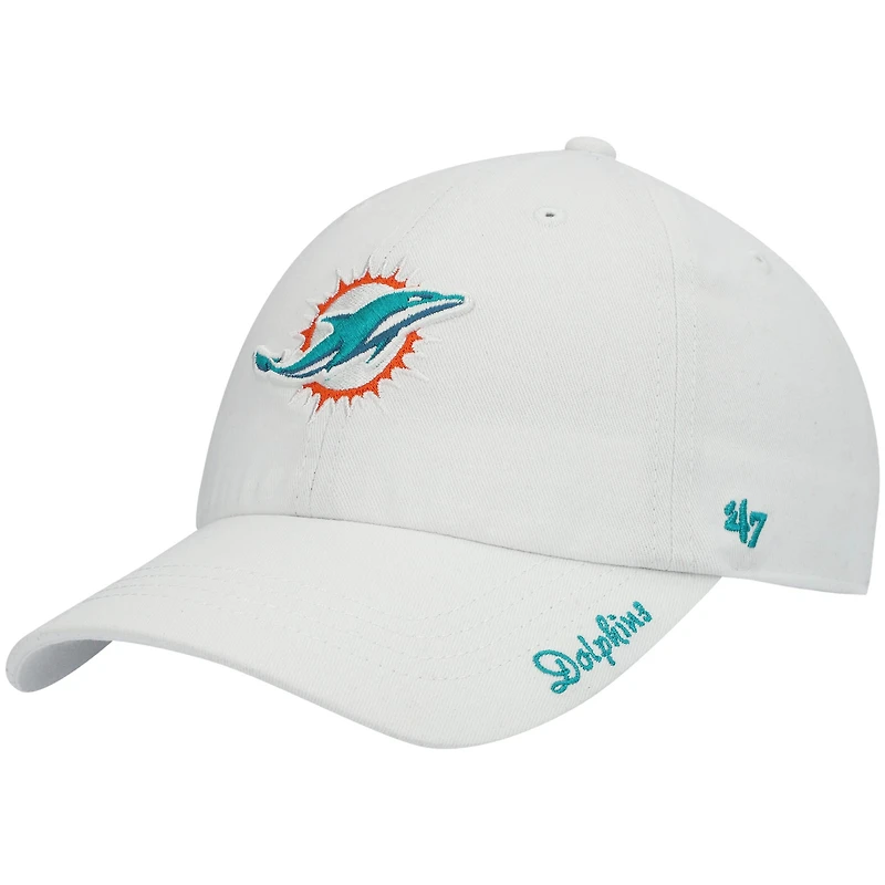 Casquette ajustable pour femme, modèle 47 blanc Miami Dolphins Miata Clean Up Logo