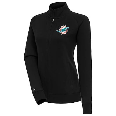 Veste zippée Victory noire Antigua pour femme des Miami Dolphins