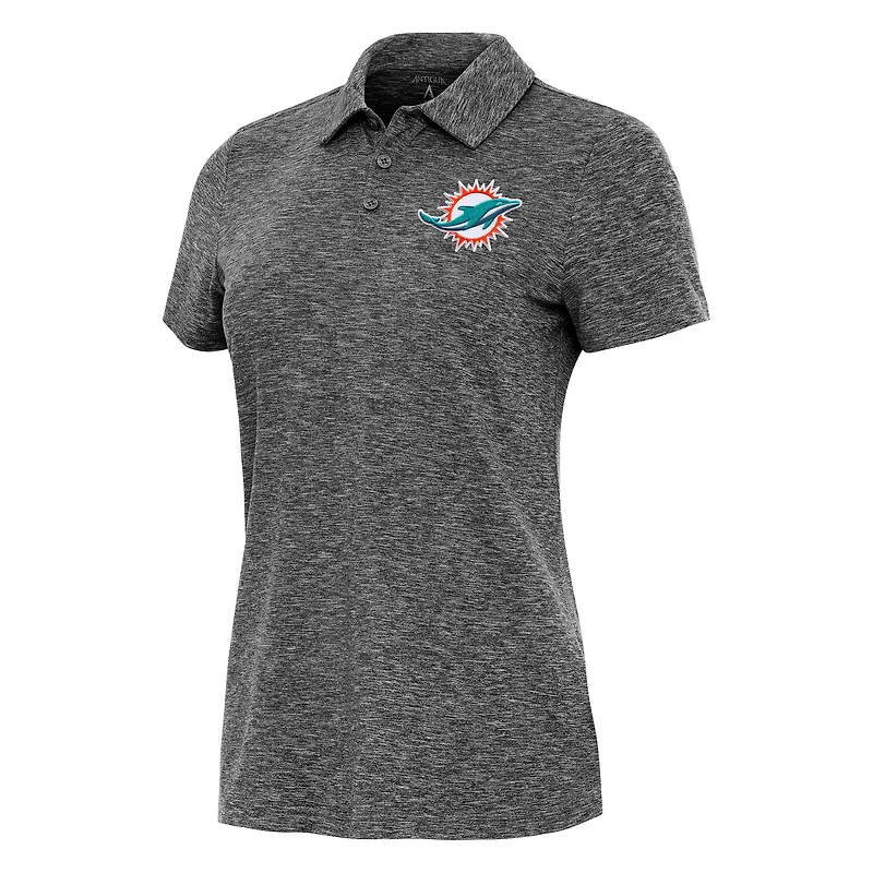 Polo Antigua Heather noir pour femme des Miami Dolphins Matter