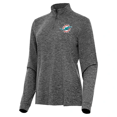 Veste Mentor à quart de zip pour femme Antigua Heather Miami Dolphins