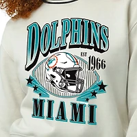 Women's Champion  Cream Miami Dolphins Reverse Weave Fleece Sweatshirt