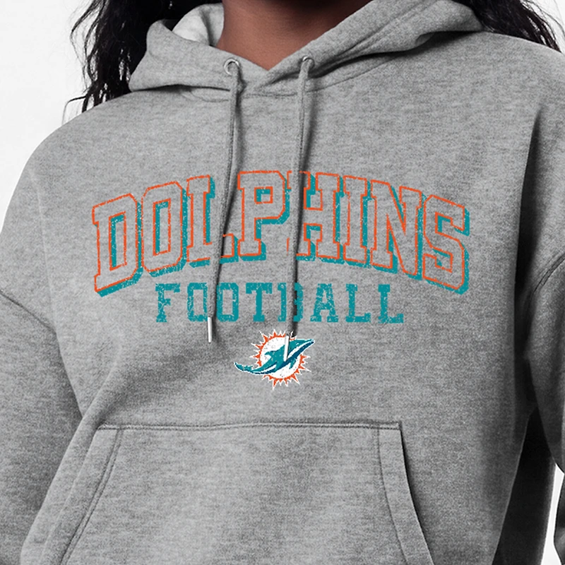 Women's Champion Gray Miami Dolphins Triumph Tri-Blend Hoodie