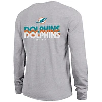T-shirt à manches longues Core des Miami Dolphins, championne féminine, gris chiné