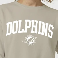 Women's Champion  Light Brown Miami Dolphins Powerblend Cocoa Butter Fleece Sweatshirt