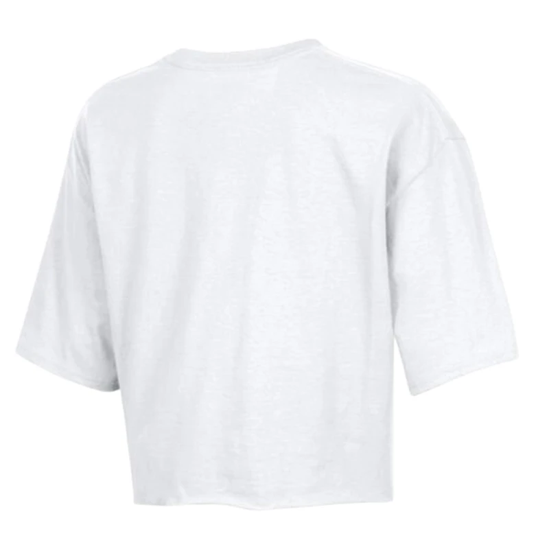 Women's Champion  White Miami Dolphins Boyfriend Cropped T-Shirt