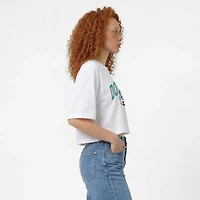Women's Champion  White Miami Dolphins Boyfriend Cropped T-Shirt