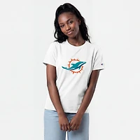 Women's Champion  White Miami Dolphins Logo T-Shirt
