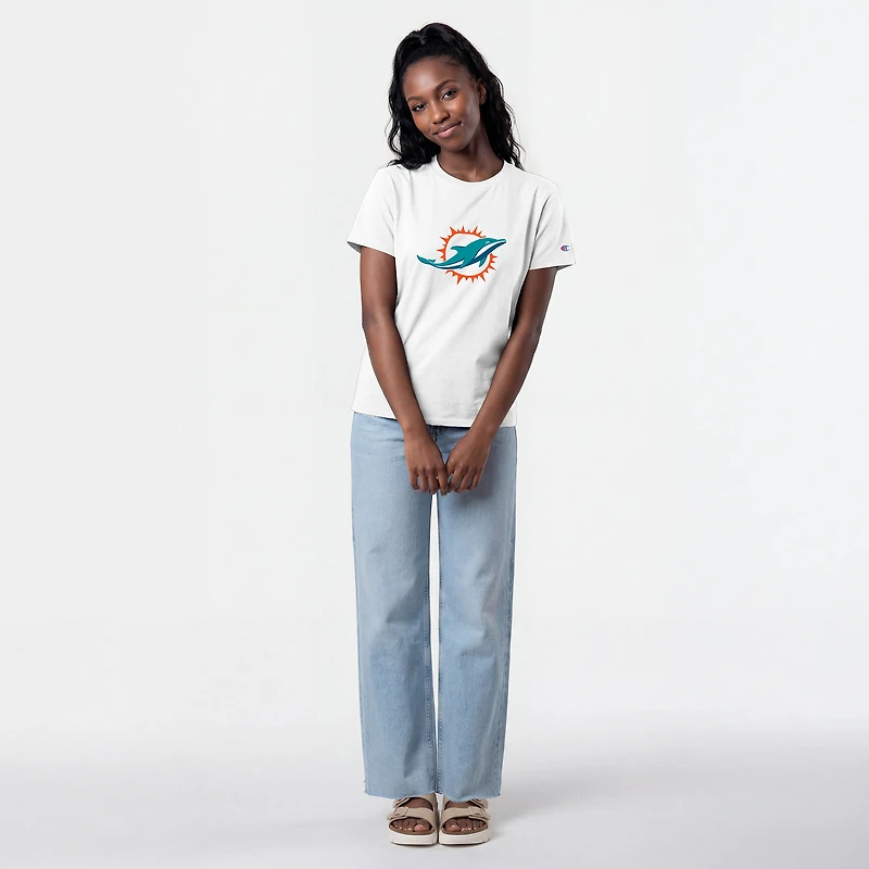 Women's Champion  White Miami Dolphins Logo T-Shirt
