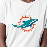 Women's Champion  White Miami Dolphins Logo T-Shirt
