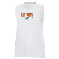 Women's Champion  White Miami Dolphins Muscle Tank Top