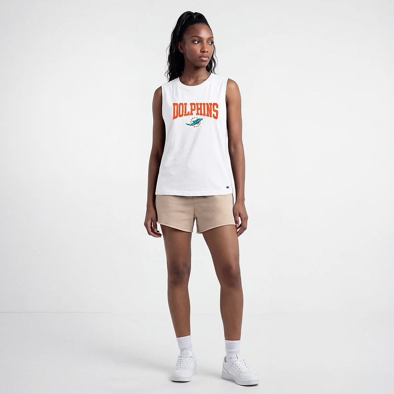 Women's Champion White Miami Dolphins Muscle Tank Top