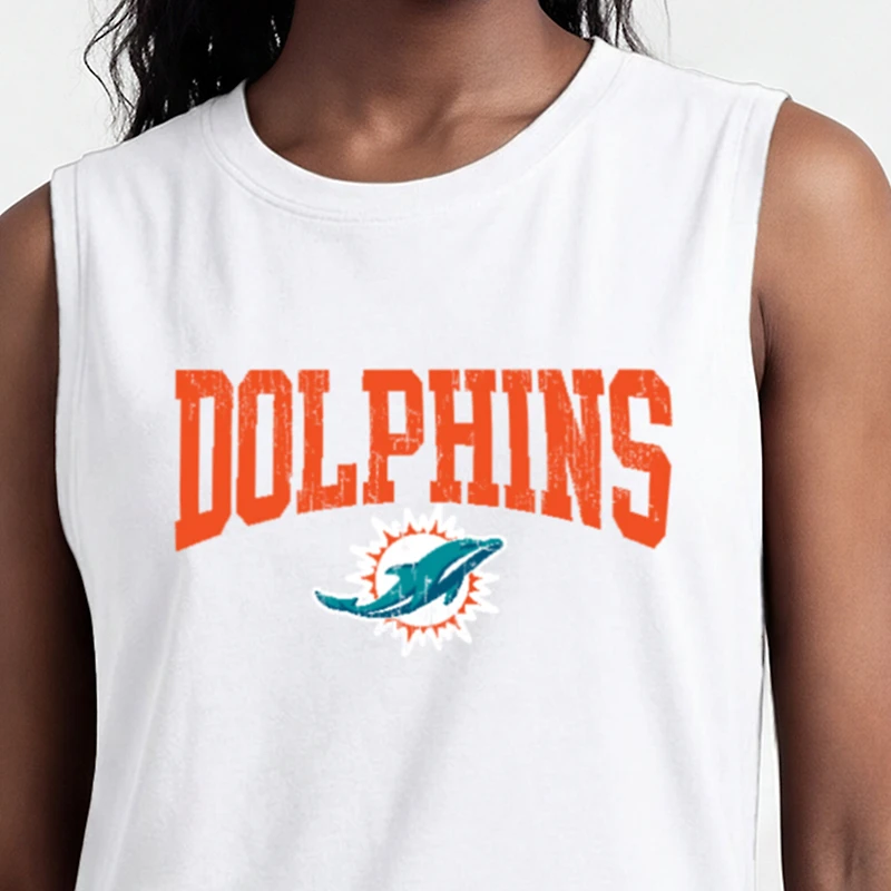 Women's Champion White Miami Dolphins Muscle Tank Top