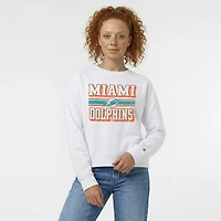Sweat-shirt en polaire Powerblend blanc Champion pour femme, Miami Dolphins