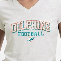 Women's Champion White Miami Dolphins Triumph Tri-Blend V-Neck T-Shirt
