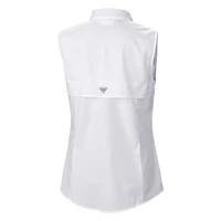 Chemise boutonnée sans manches Columbia blanche Miami Dolphins PFG Tamiami Omni-Shade pour femme