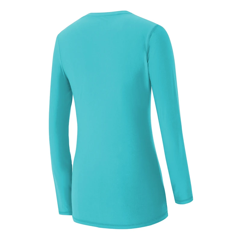 Ensemble de nuit pour femme Concepts Sport Aqua Miami Dolphins, t-shirt à manches longues et pantalon couleur châtaigne