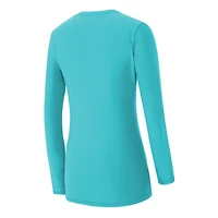 Ensemble de nuit pour femme Concepts Sport Aqua Miami Dolphins, t-shirt à manches longues et pantalon couleur châtaigne