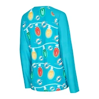 Ensemble haut à manches longues et pantalon en tricot Garland Raglan Sport Aqua Miami Dolphins pour femme