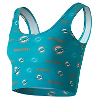 Brassière Concepts Sport Aqua Miami Dolphins à imprimé mosaïque pour femme