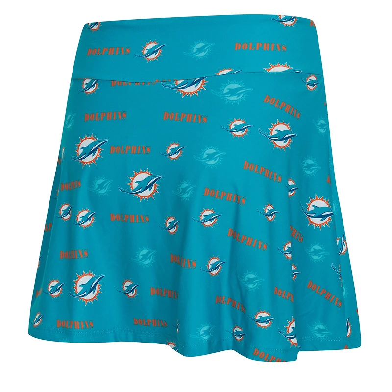 Jupe-short Concepts Sport Aqua Miami Dolphins à imprimé mosaïque pour femme