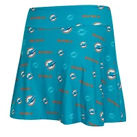 Jupe-short Concepts Sport Aqua Miami Dolphins à imprimé mosaïque pour femme