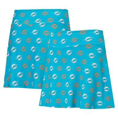 Jupe-short de nuit en tricot à imprimé intégral Record Miami Dolphins Sport Aqua pour femme